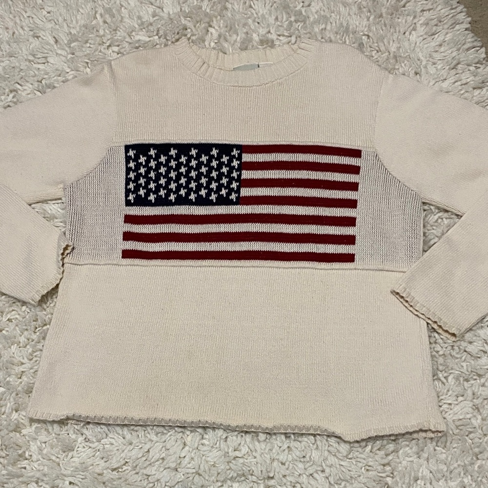 Women’s size M Vintage  Y2K classic elements Sweater patriotic American Flag ¥